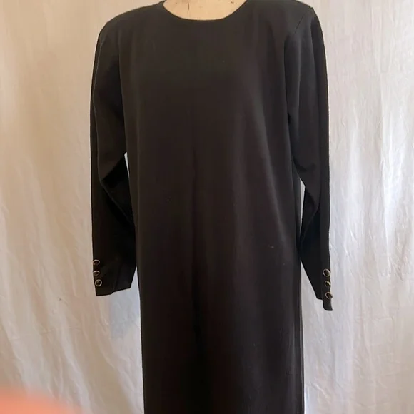 Ivana Ladies Black Sweater Dress Vintage Long Sleeve Large - Picture 1 of 7